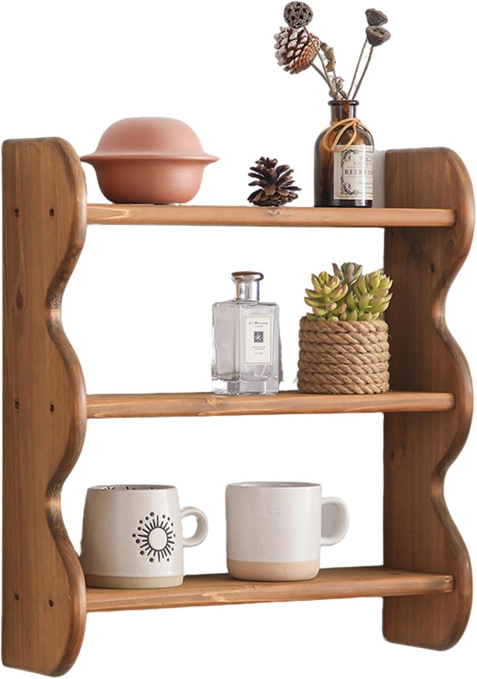Rustic Floating Shelves Wall Mounted Storage Rack / Brown