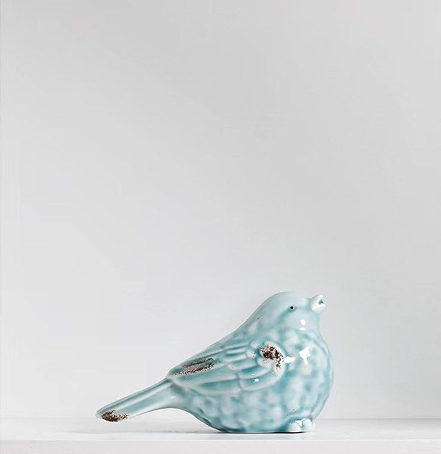 Ceramic Birds Statues Home Decor Modern Style Decorative Ornaments Animal Figurines / Light Blue A