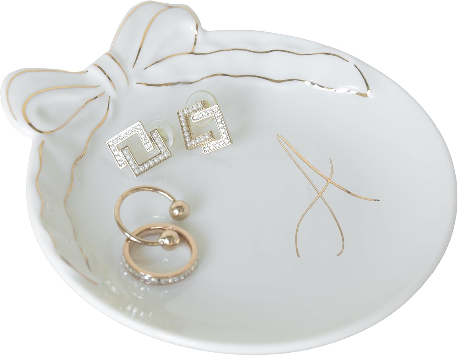 Custom Initial Ceramic Jewelry Tray / A