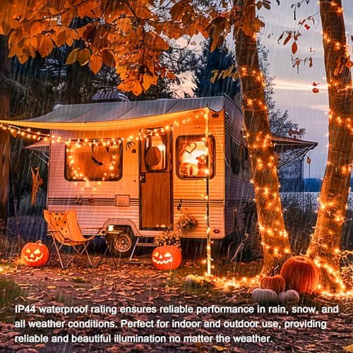 JMEXSUSS 300 LED Orange Lights for Halloween Indoor Outdoor Decor