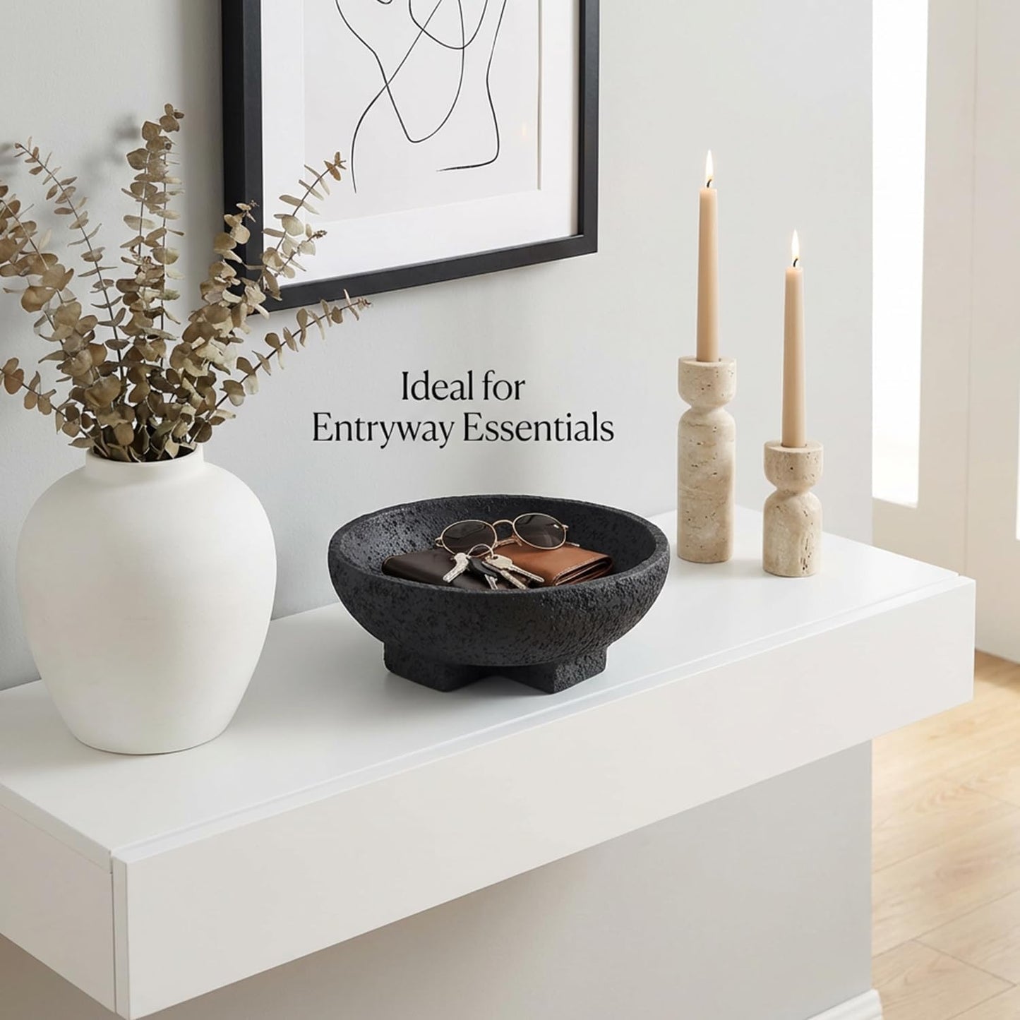 Black Decorative Bowls / Black-9.85in / Resin