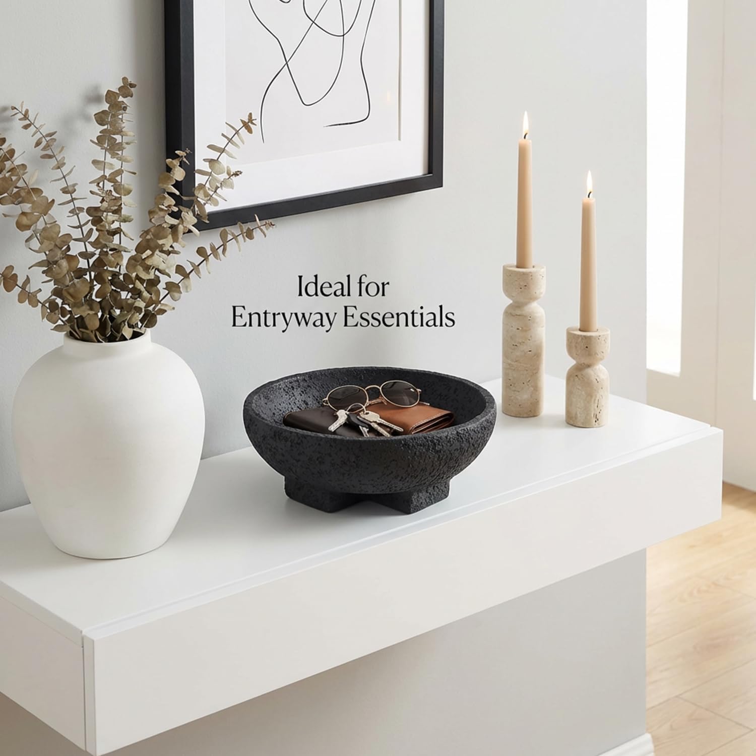 Black Decorative Bowls / Black-9.85in / Resin