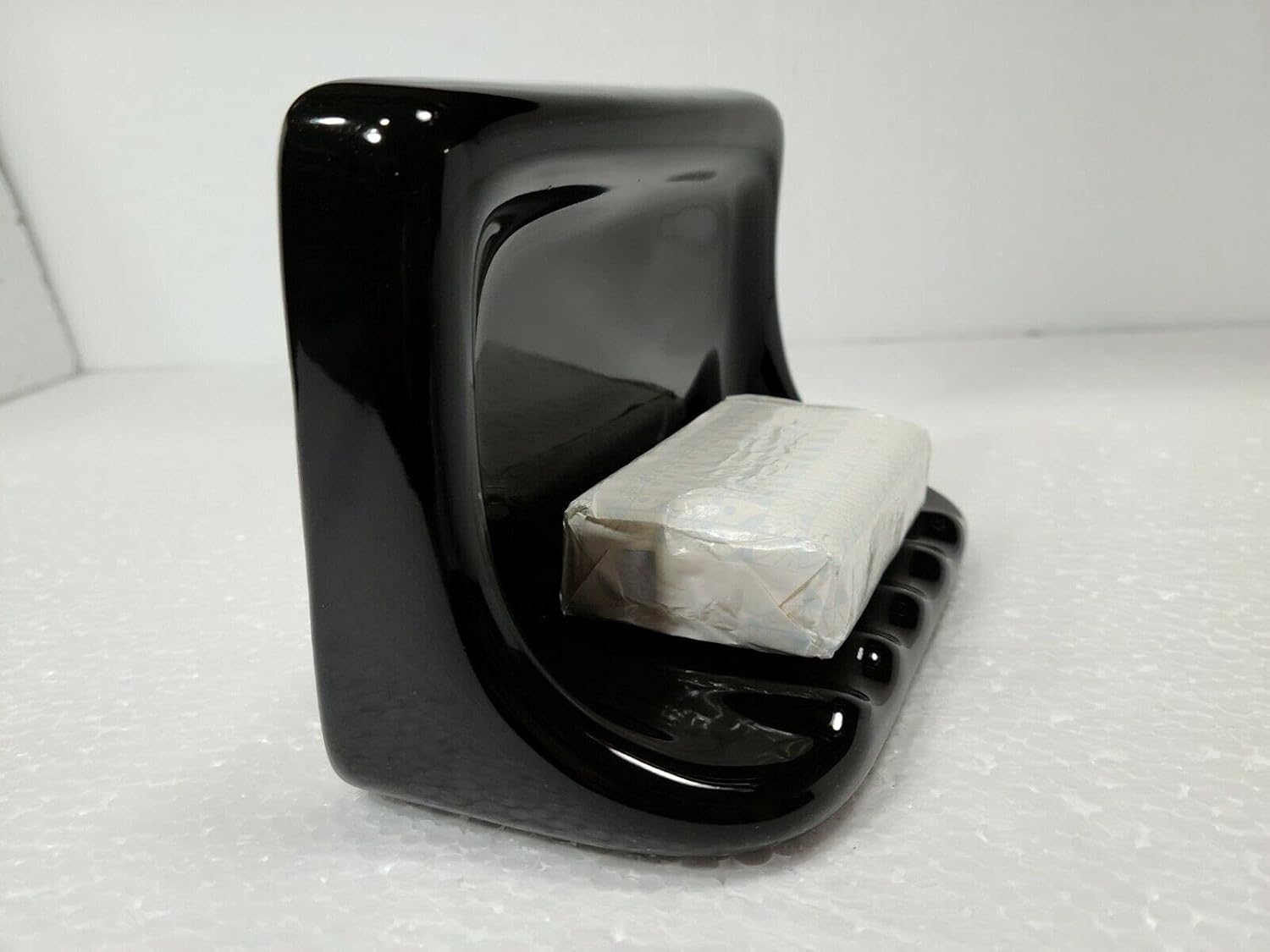 Ceramic Tile Shower Soap Dish Tray Bathtub Vintage Mid Century Modern Vintage Retro / Black
