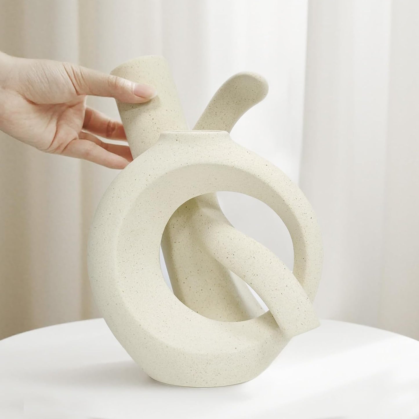 Assemble OK Ceramic Vase / Beige White / Set of 2