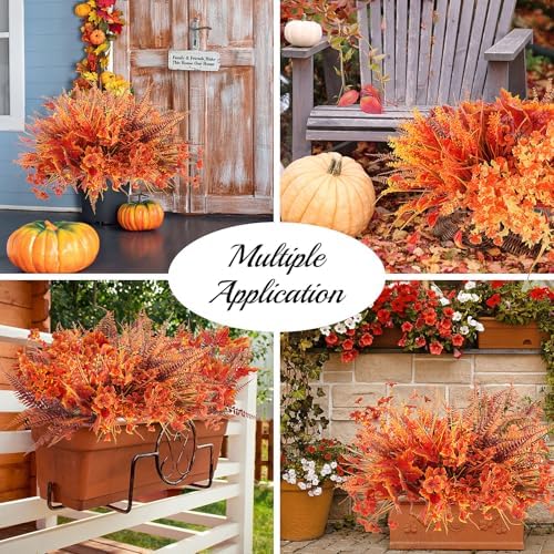 21 Bundles 9 Styles Artificial Fall Flowers for Outdoors Fall Decorations