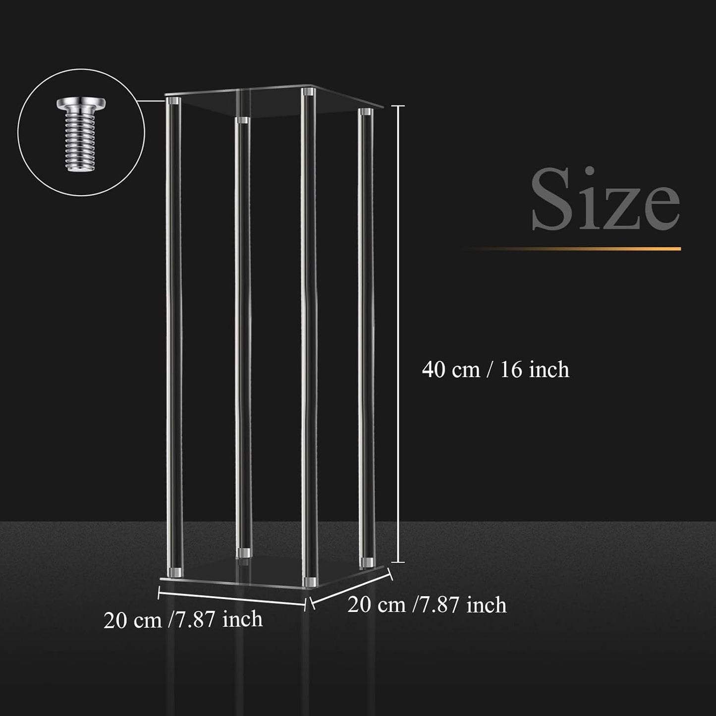 Geetery 8 Pieces Tall Acrylic Vase Wedding Centerpieces Clear Flower Stand Column Geometric Floral Vase Elegant Display