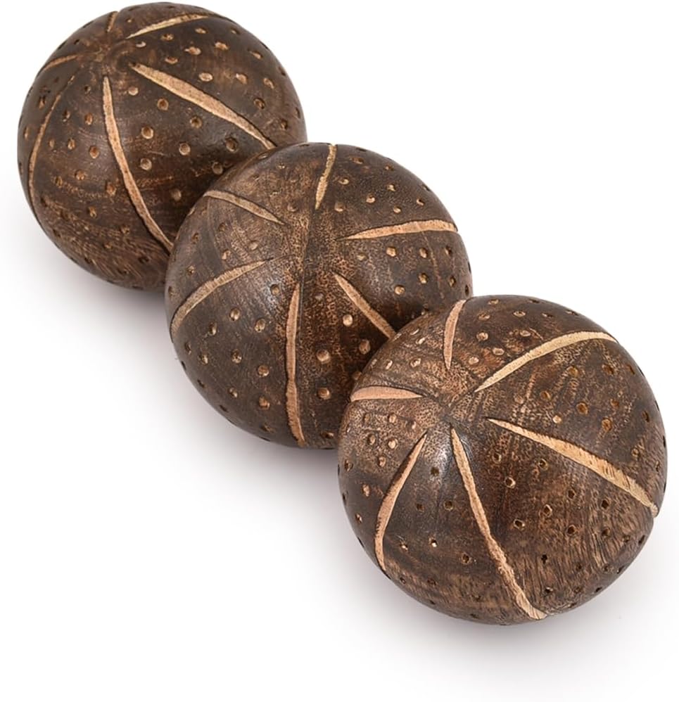 Decorative Balls Mango Wood / Set of 3