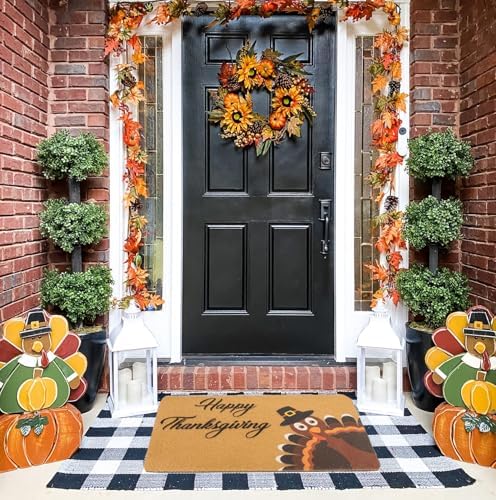 Happy-Thanksgiving-Welcome-Doormat-Fall-Outdoor Harvest-Turkey-Door-Mat