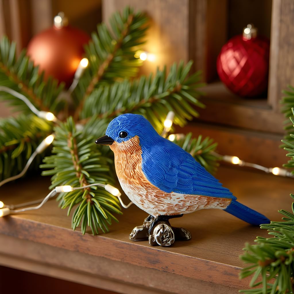 3" Perched on Branch Figurine / Bluebird