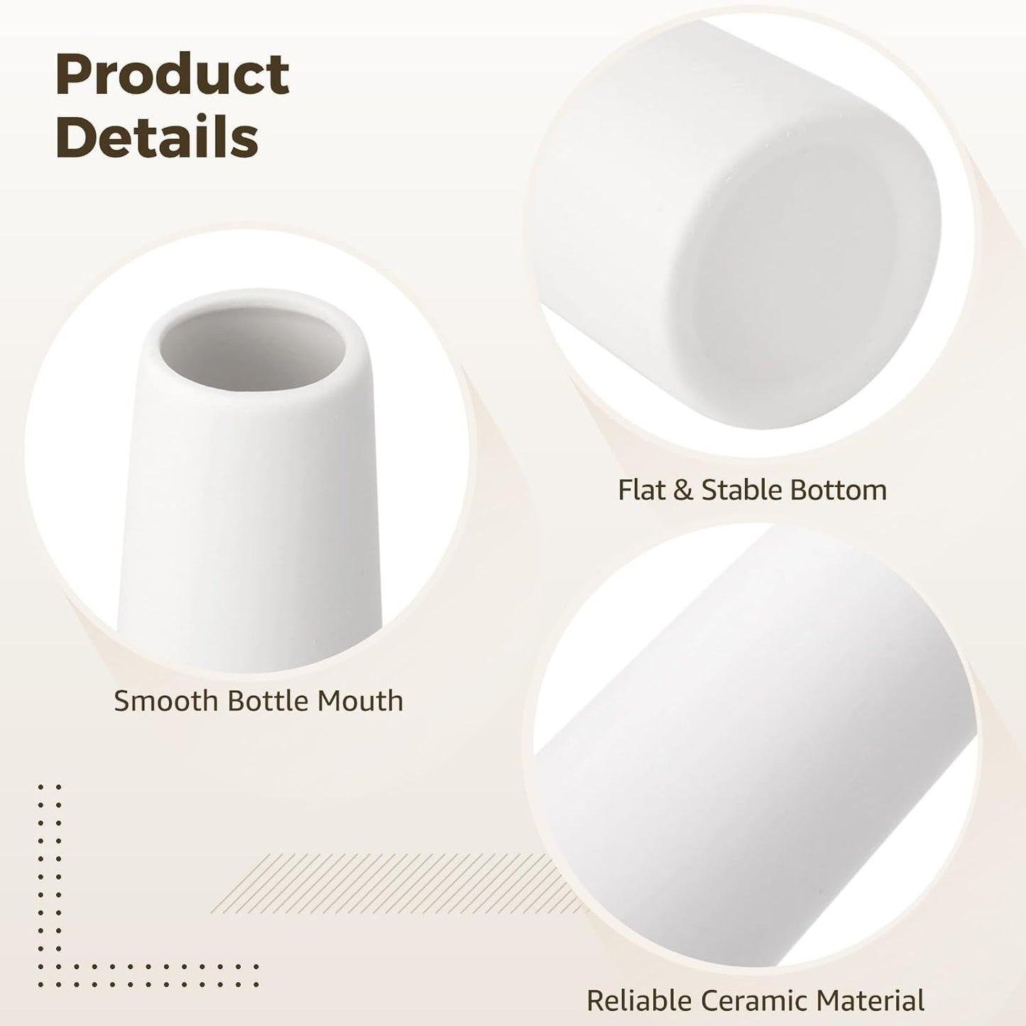 Ceramic Vase Set / White / Set of 6
