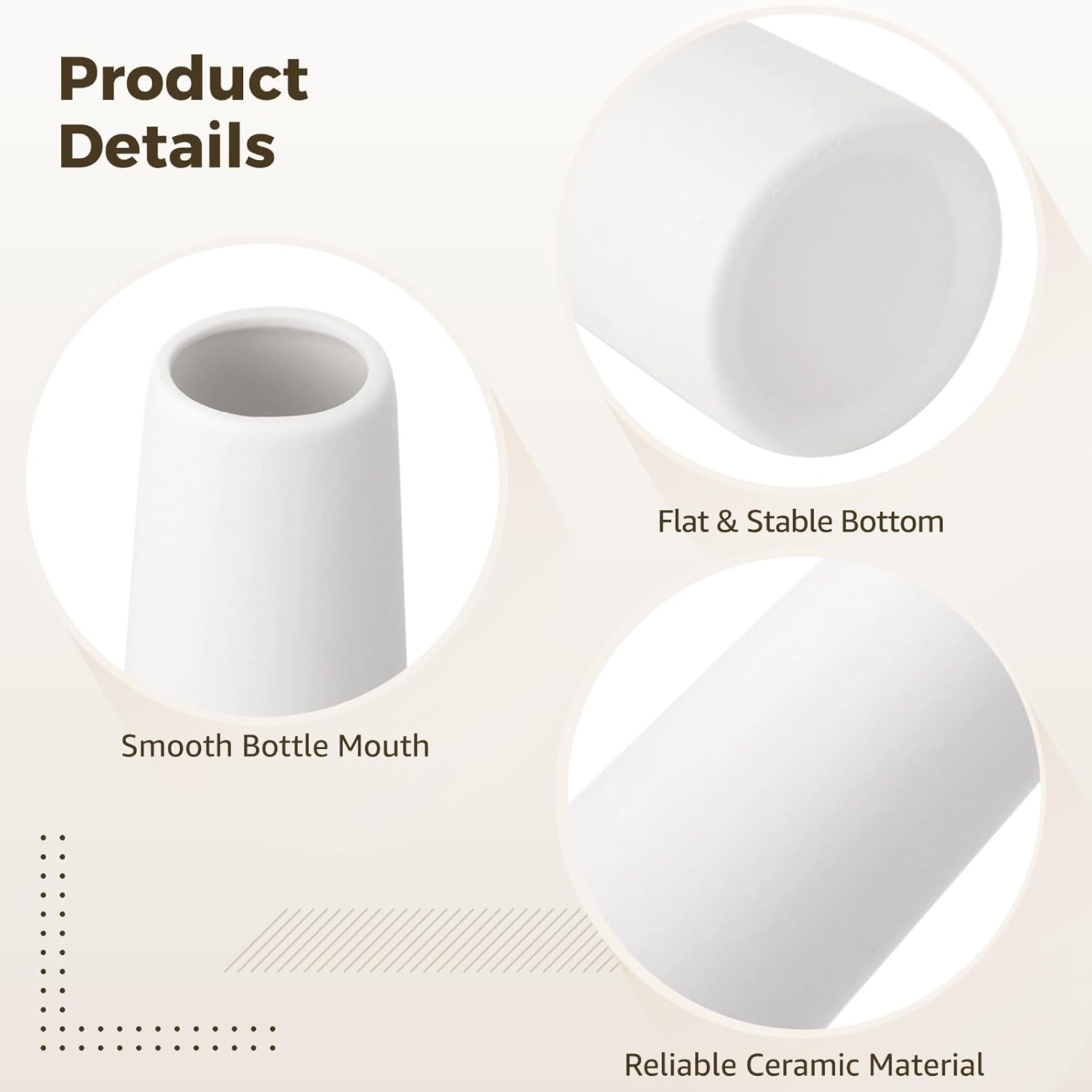 Ceramic Vase Set / White / Set of 6