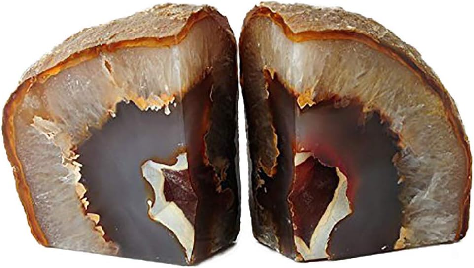 Agate Bookends / Nature / 2-3LBS / Brown