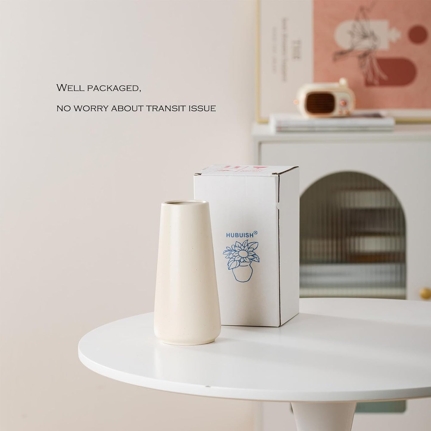 Ceramic Vase / Boho Off White vase / Beige / Big