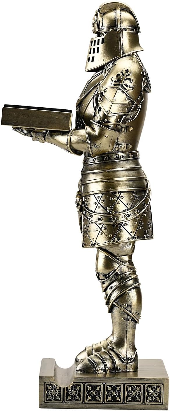 King's Guard Headphone Stand Watch Stand Jewelry Holder Tray Tower Bronze | 12.20 Inch Resin Warrior Pen Holder Cell