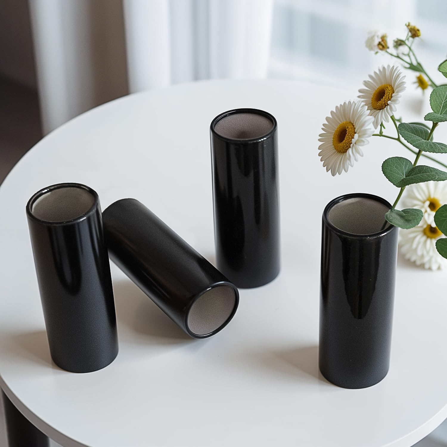 Modern Black Ceramic Vase / Black - Style 3 / Set of 10
