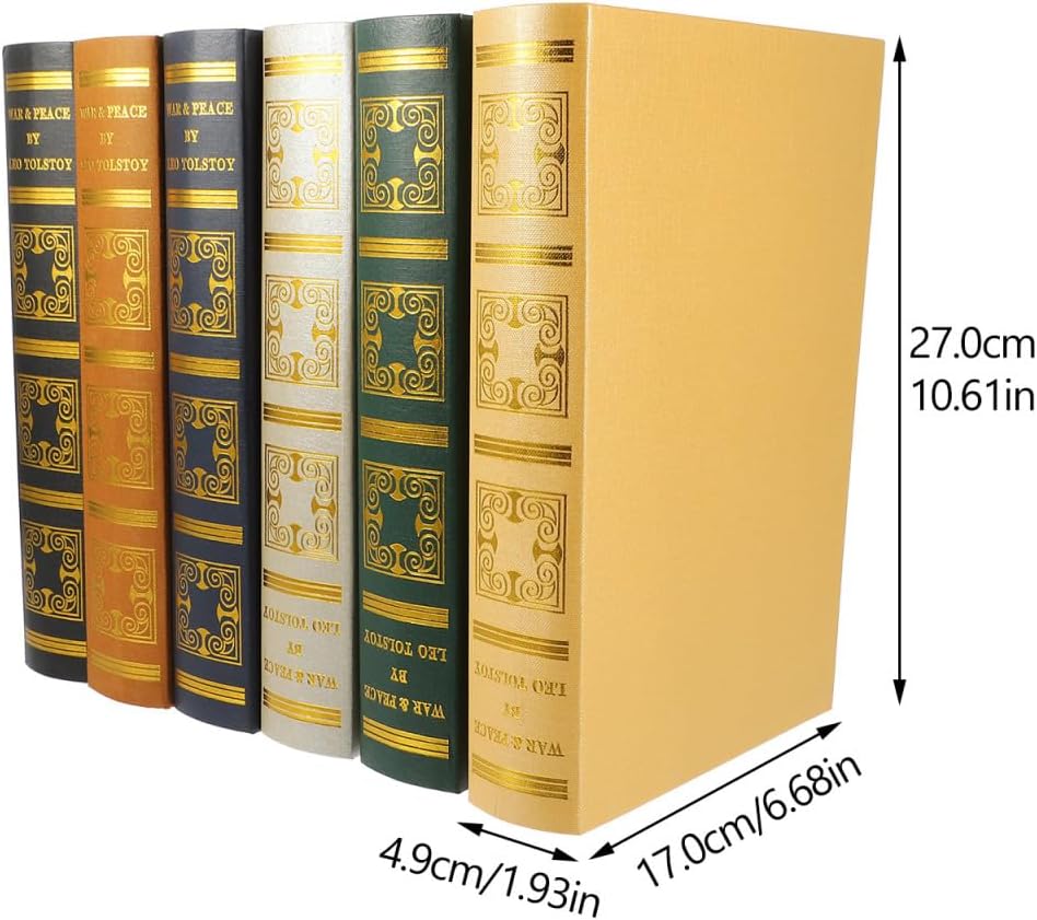 props bookcase books hollow artificial fake decoration antique storage box coated paper / Set of 6