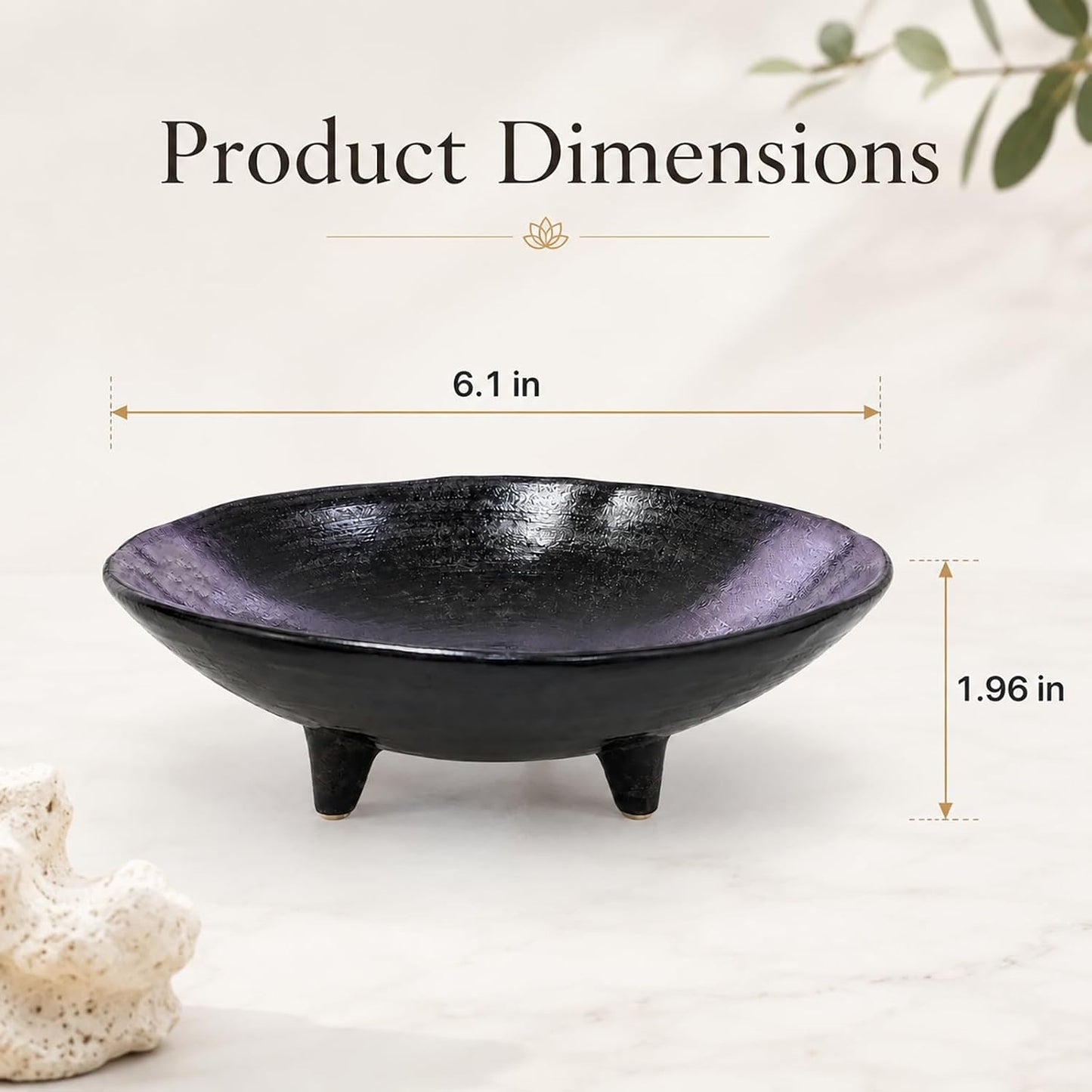 Vintage Round Trinket Tray / Black