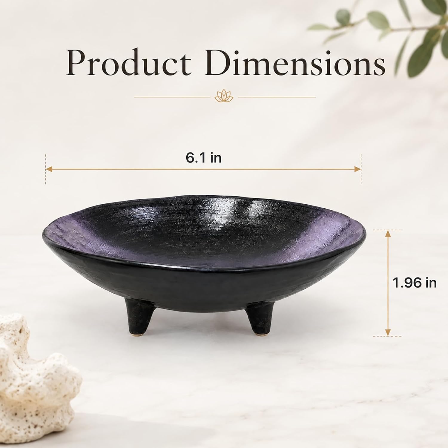 Vintage Round Trinket Tray / Black