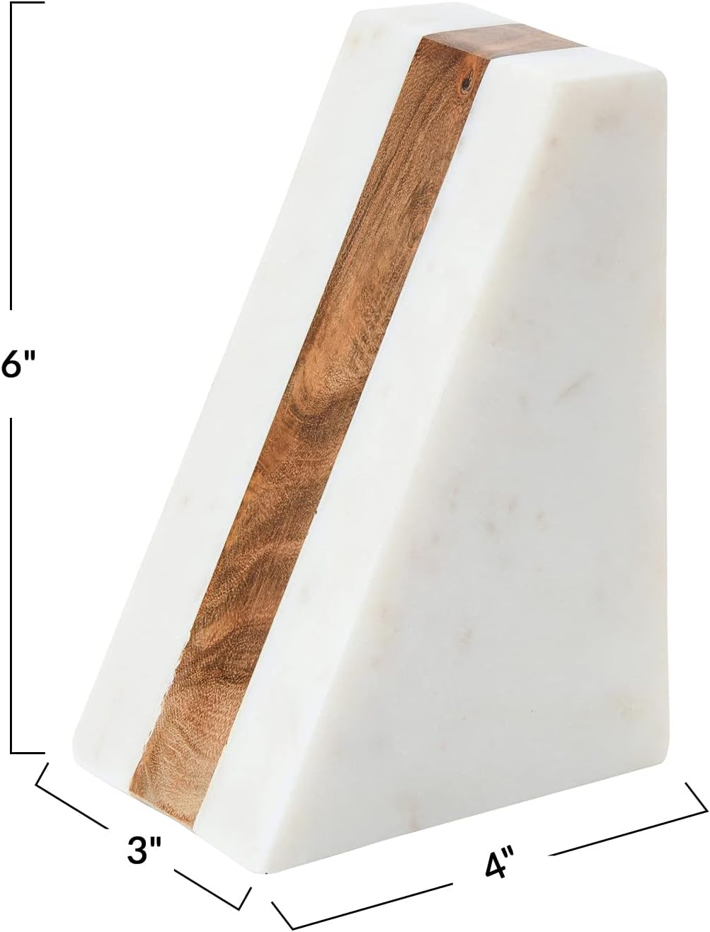 Marble Geometric Bookends / White