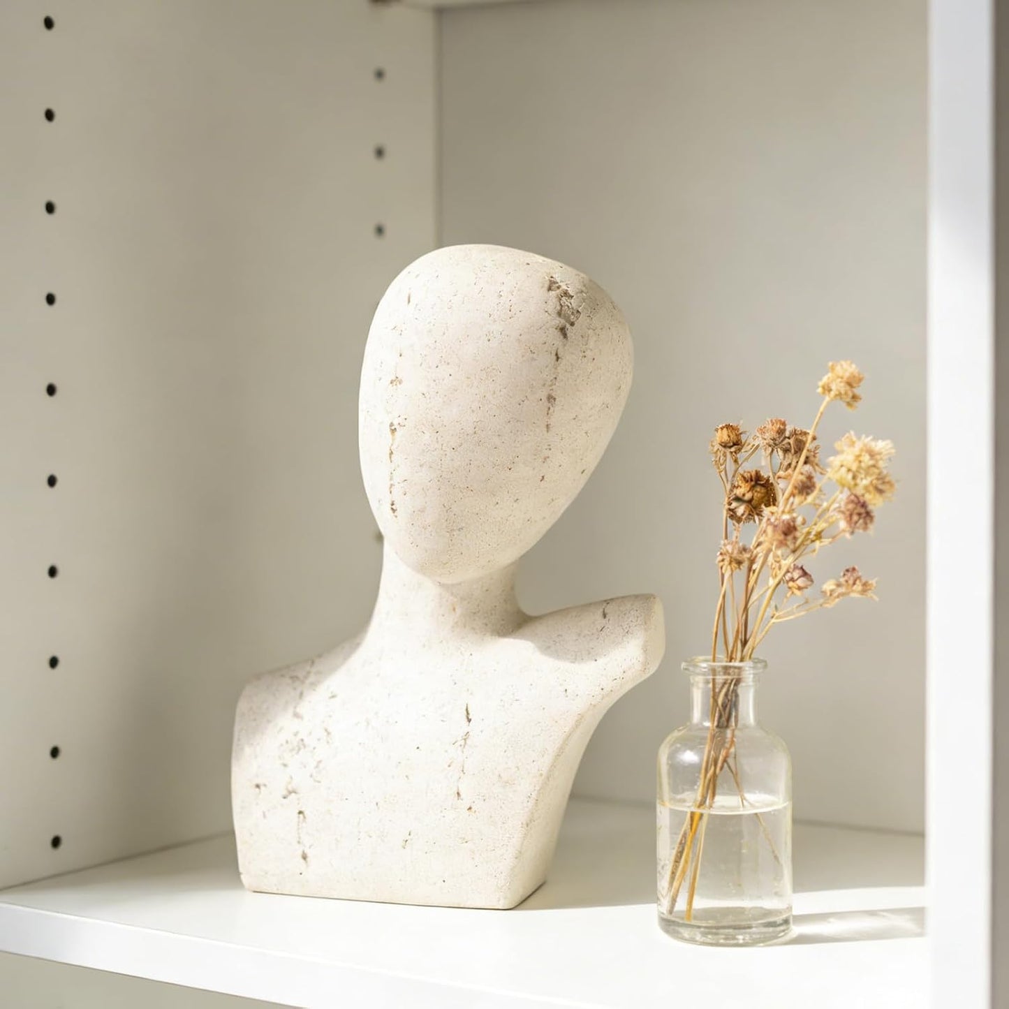 No Face Thinker Statue Accents / White