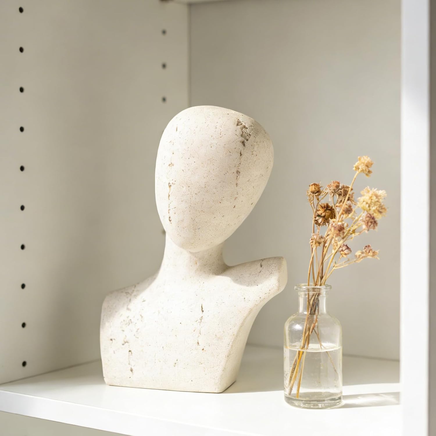 No Face Thinker Statue Accents / White