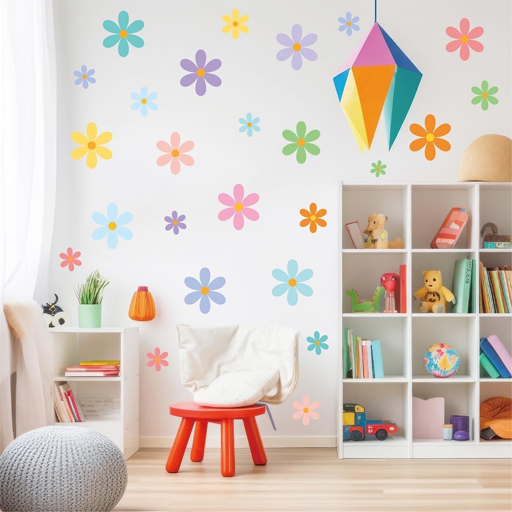 Pastel Daisy Wall Decals / Set of 144