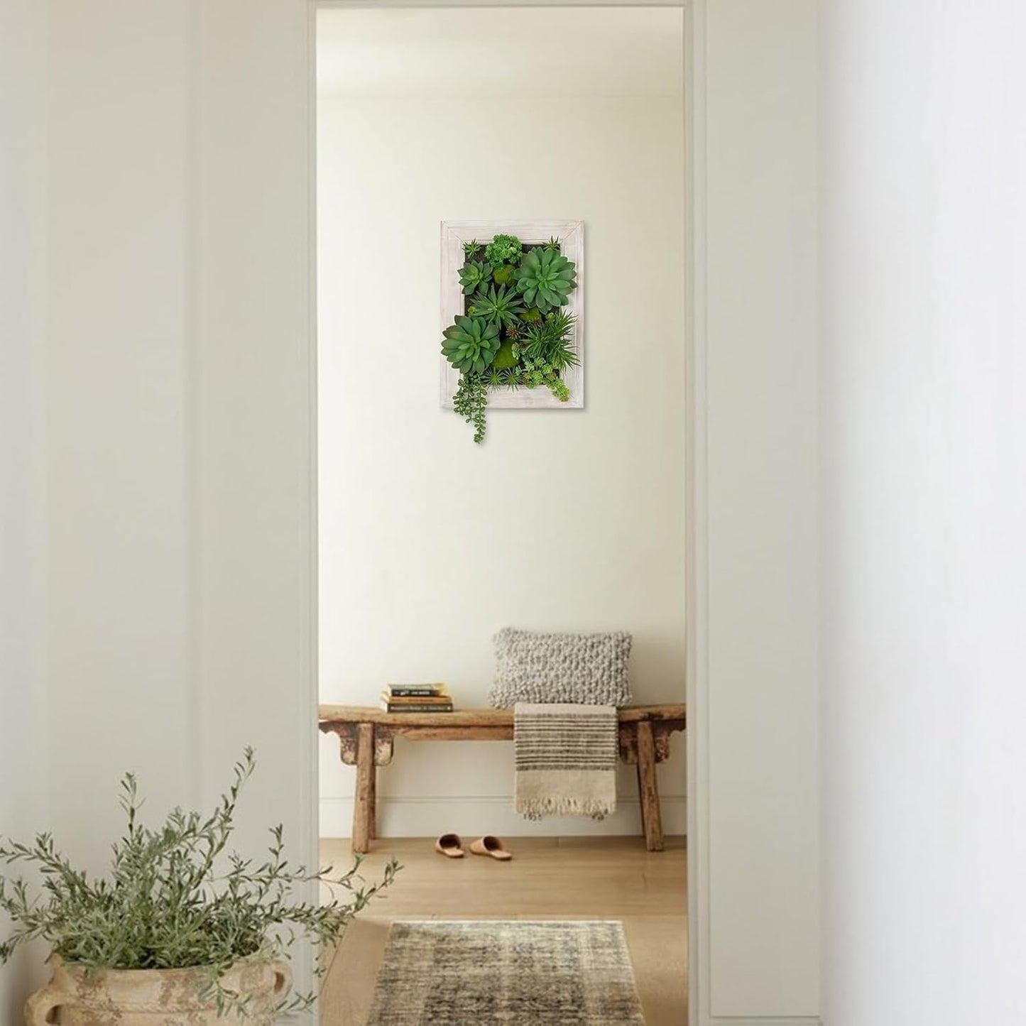 Wooden Planter Fake Hanging / Style 2 / White