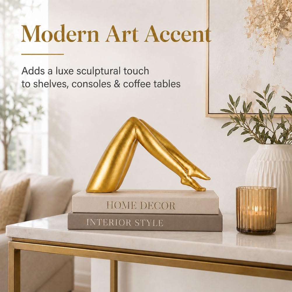 Statue Home Decor / Folded Legs / Gold