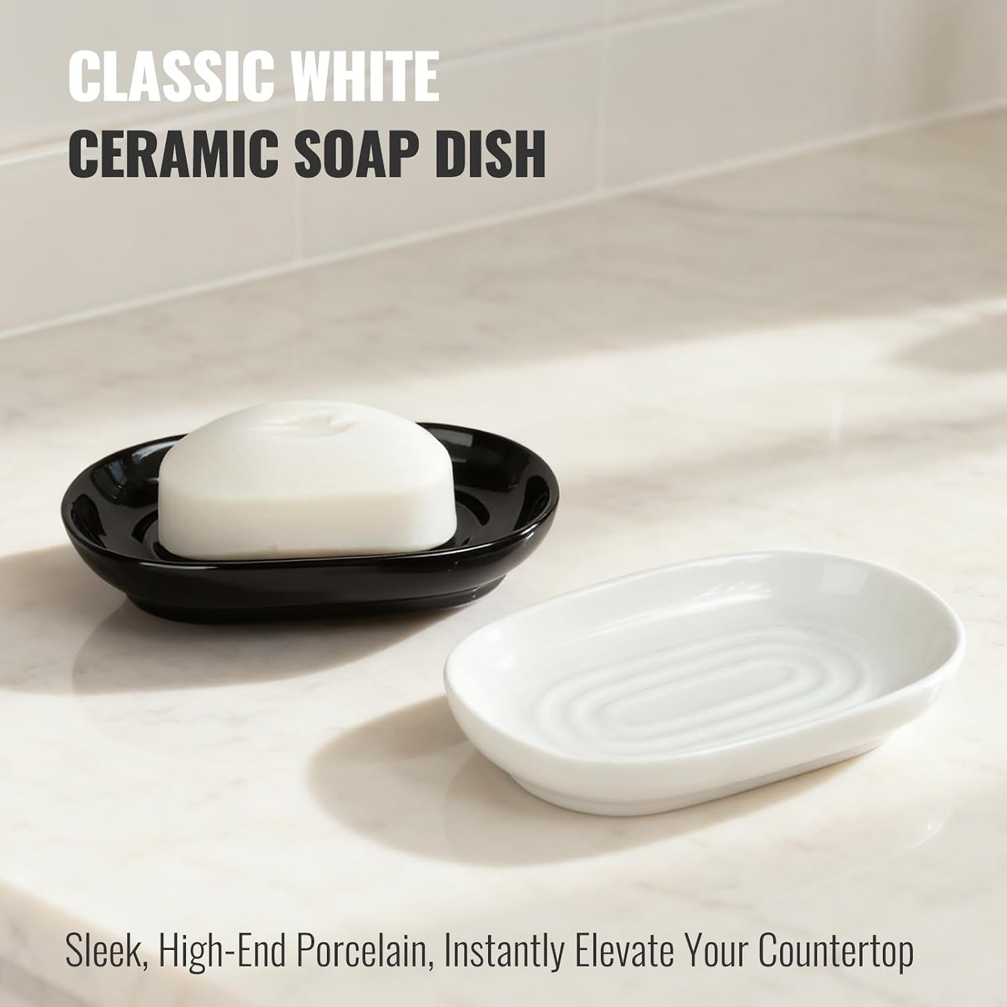 Minimalist Bar Soap Holder / White