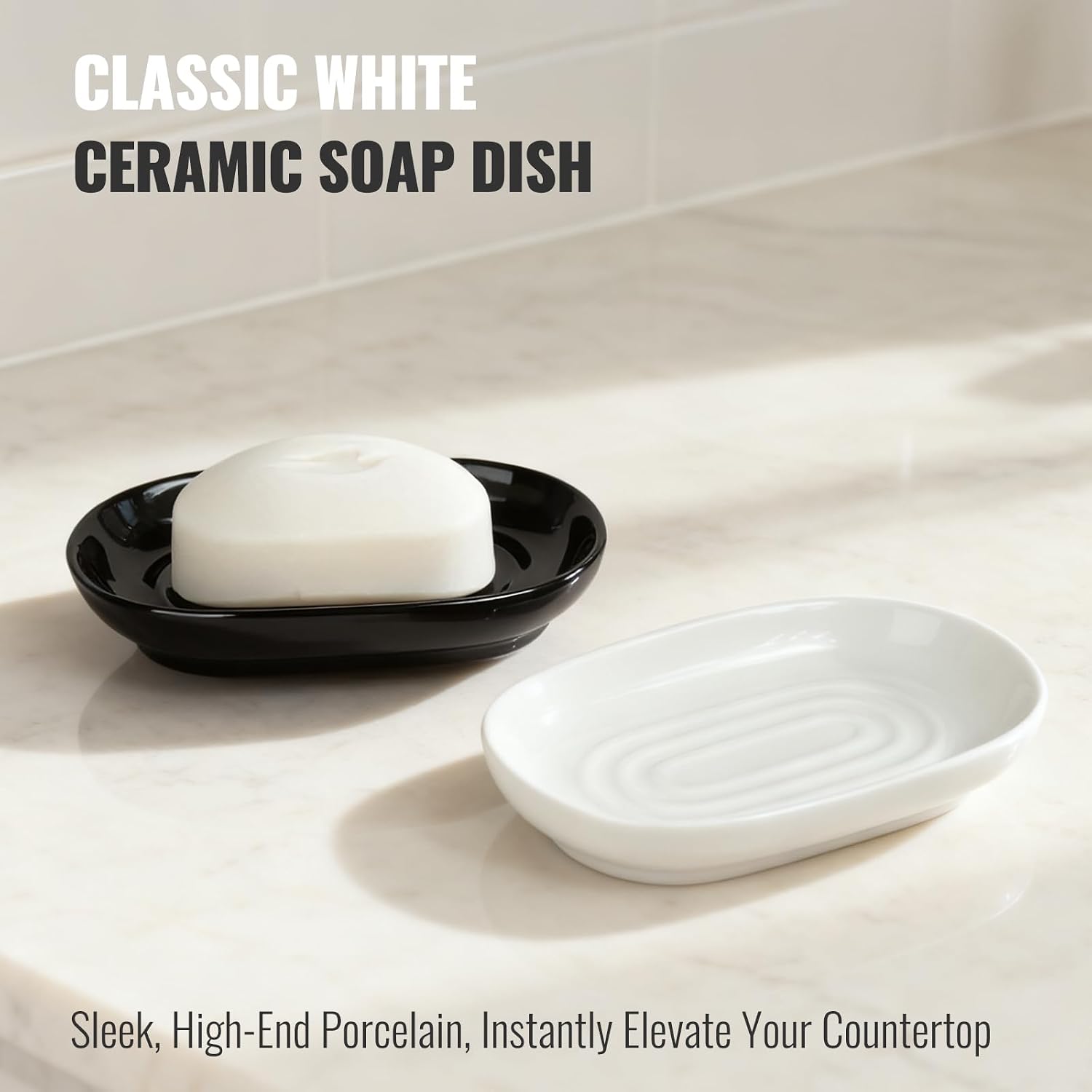Minimalist Bar Soap Holder / White