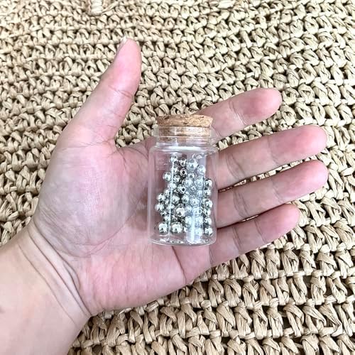 8 pcs 45ml Small Glass Bottles with Cork Stopper,Spice Vials Jars,Cute Storage Jar,Wishing Bottle 37x60mm(1.46x2.36inch)