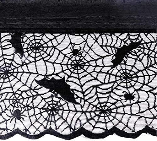 Rectangular Halloween Tablecloth Bat Spider Web Lace Table Cloth, 60" x 84"