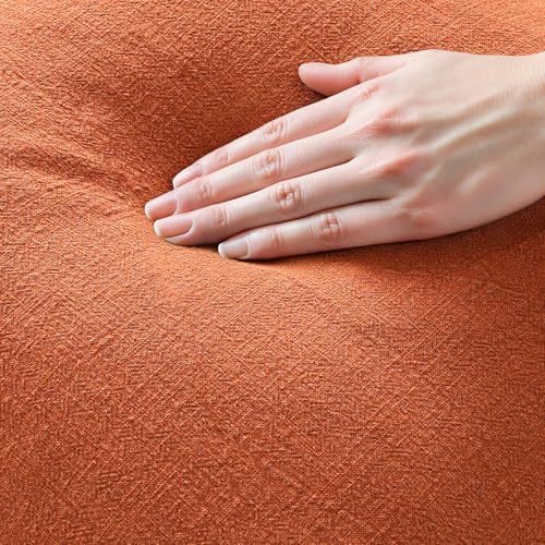 MIULEE Linen Decorative Fall Euro Throw Pillow Covers Burnt Orange 22x22