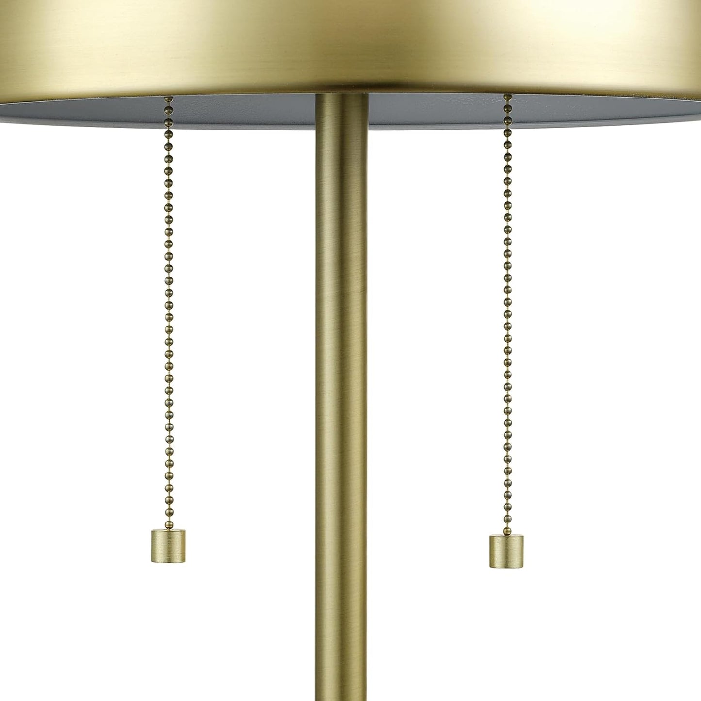 Novogratz x Globe 21" 2-Light Matte Brass Table Lamp | 2-Light Gold Dome Shade, Double Pull Chain, Mid-Century Modern
