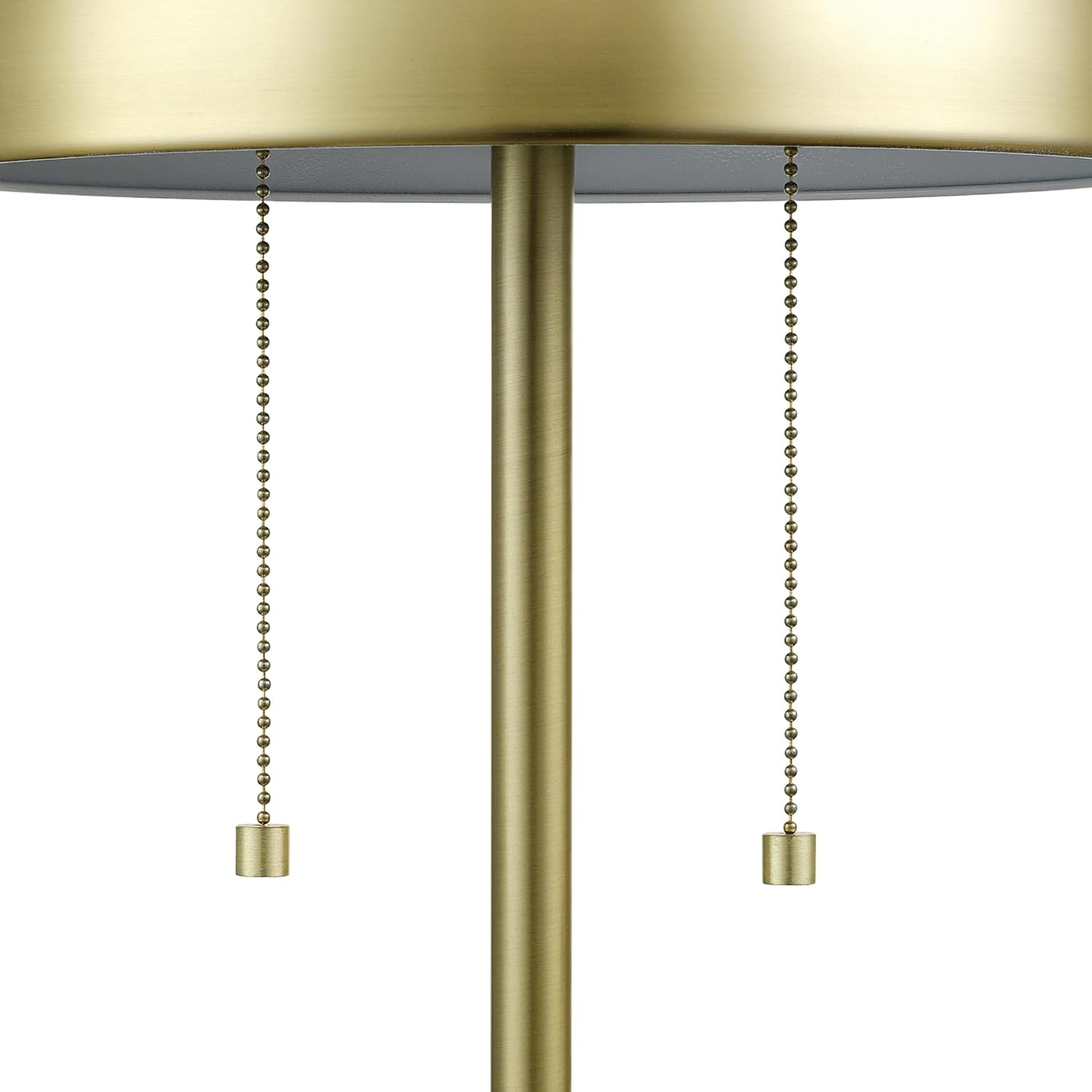 Novogratz x Globe 21" 2-Light Matte Brass Table Lamp | 2-Light Gold Dome Shade, Double Pull Chain, Mid-Century Modern