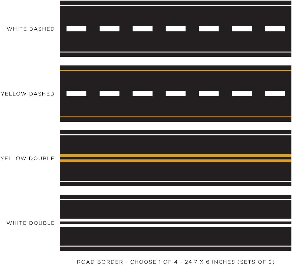 Road Wall Border Fabric Wall Decal / Yellow