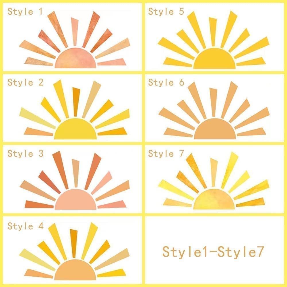 Boho Half Sun Wall Decal / Style 7 / 42 x 23.5
