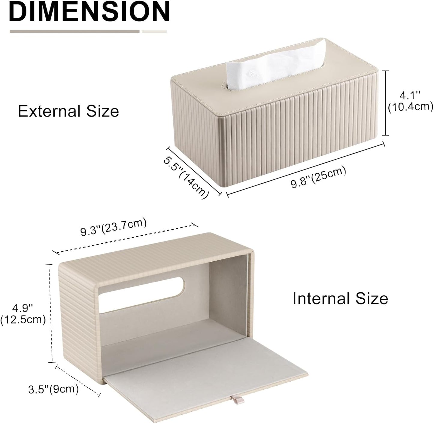 Napkin & Facial Tissue Holder / Beige Stripe