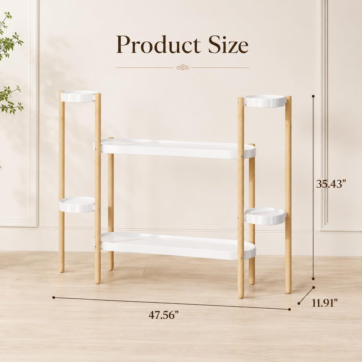 APRTAT Bamboo Plant Stand Indoor, 2-Tier Plant Holder for Multiple Plants | Natural Bamboo Holds Multiple Plants Stable