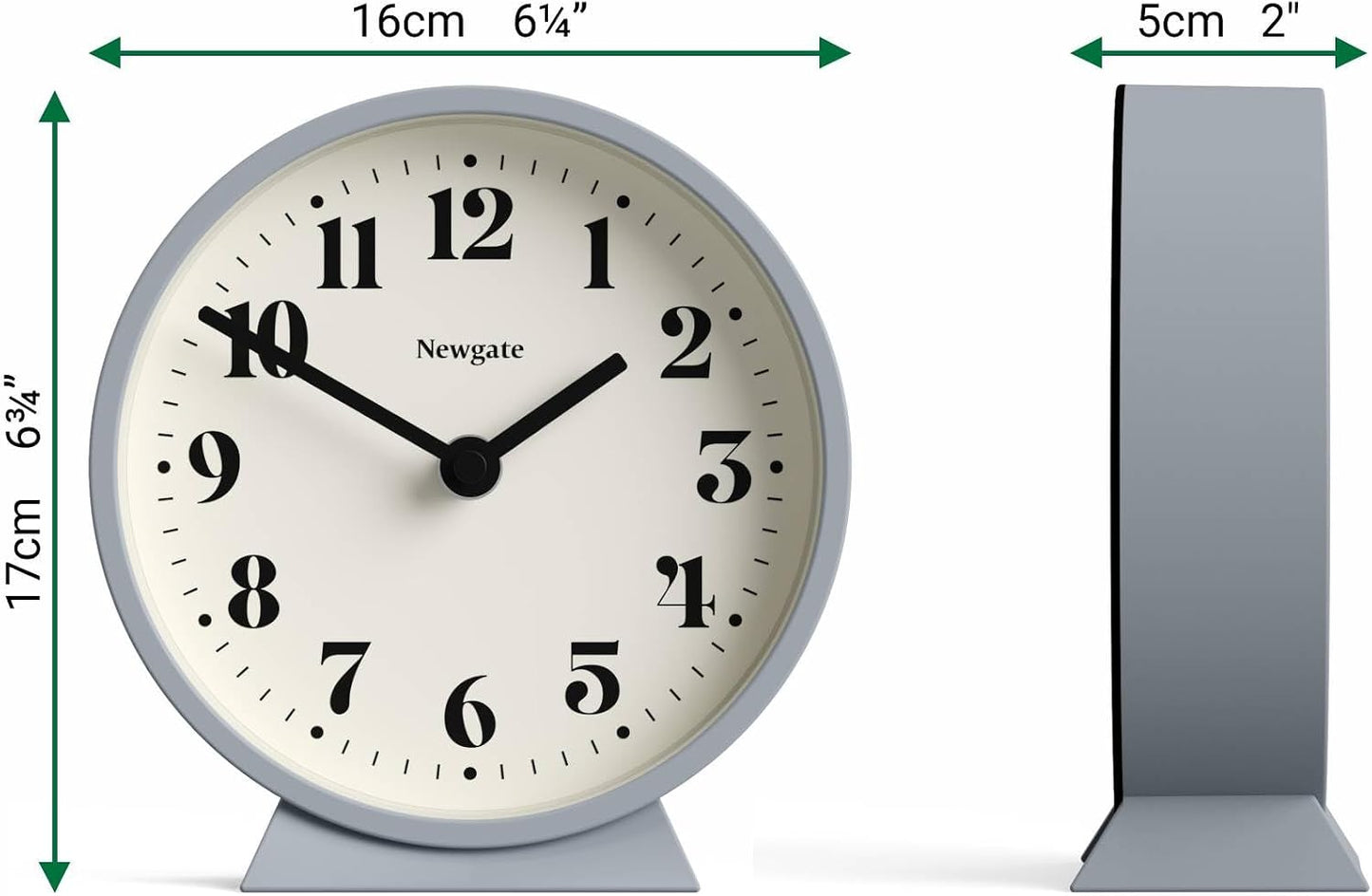 NEWGATE® Theatre Mantel Clock | Modern Classic Round Design | French Navy | Contemporary Style for Desk, Table, Shelf