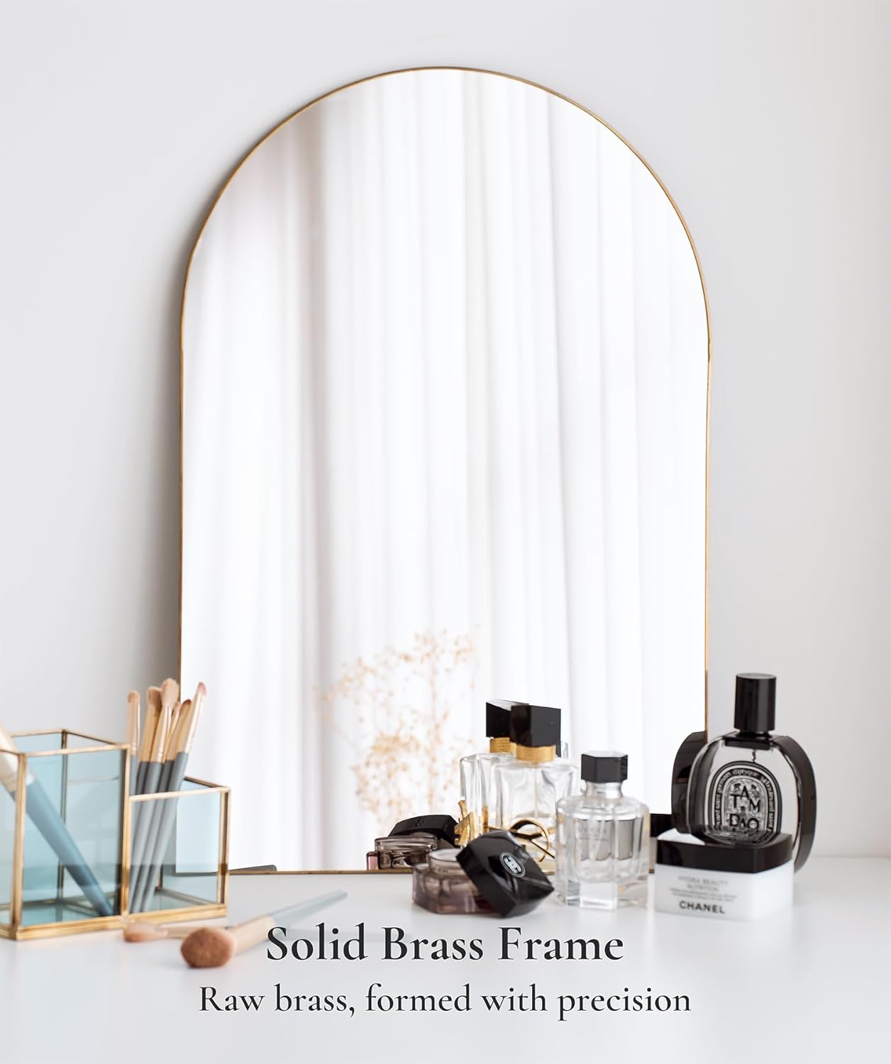 Arched Wall Mirror "- Small Vintage Hanging Mirror / 13 x 19 / Classic Arch / Gold