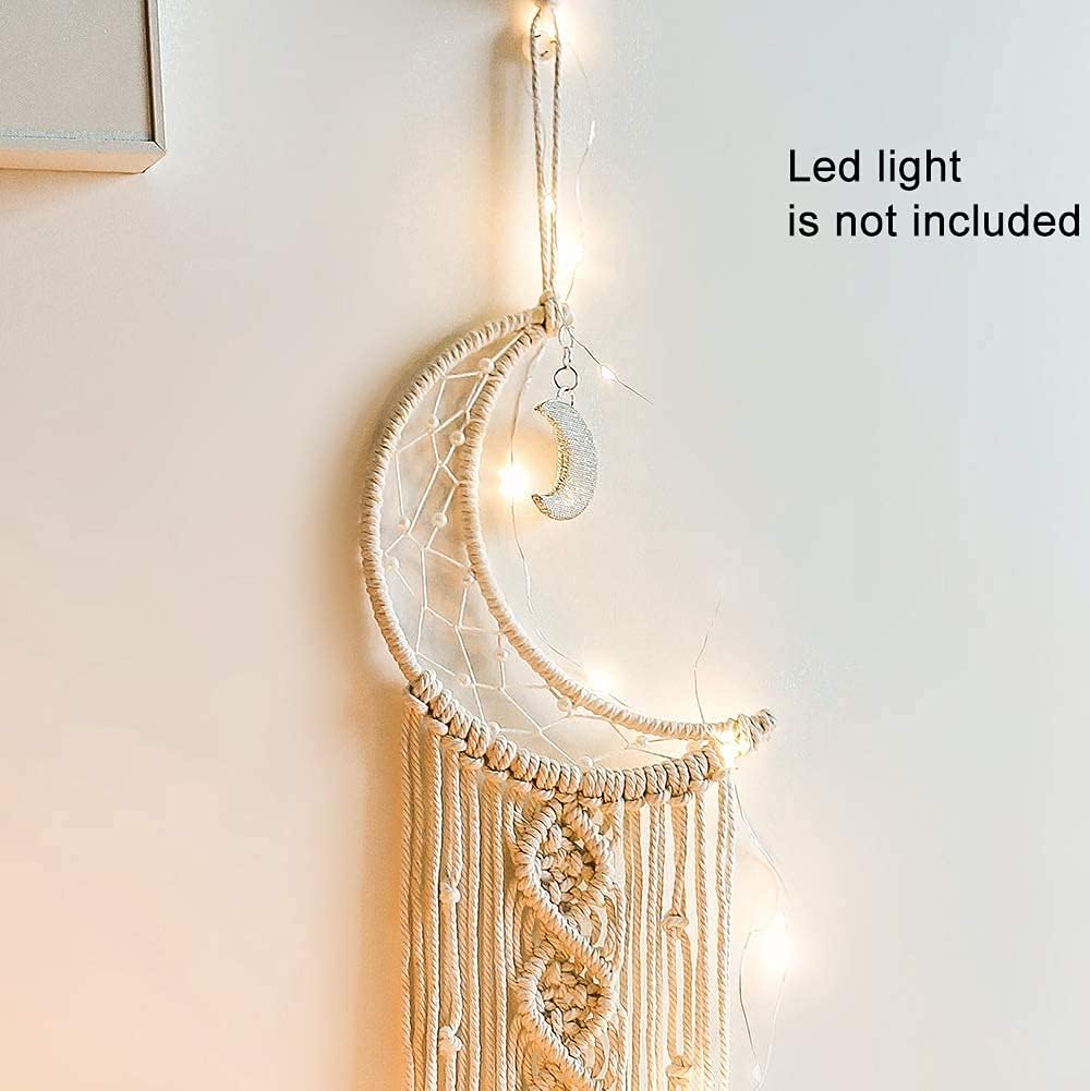 Boho Macrame Woven Wall Hanging / Cream White / Without Light