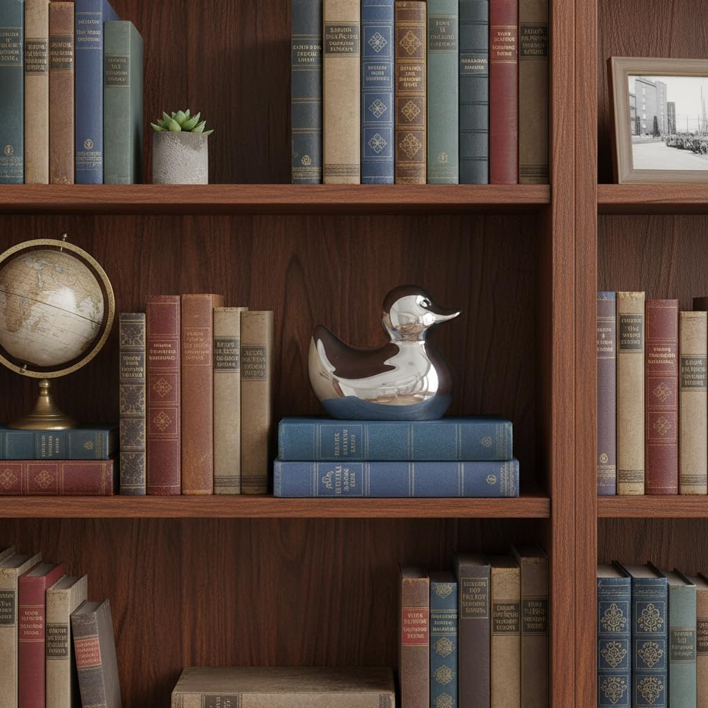 Home Decor Ceramic Duck Figurines / Silver
