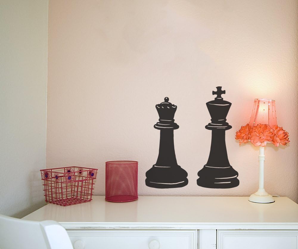 King and Queen Chess Pieces Wall Decal OS_MB666A Removable