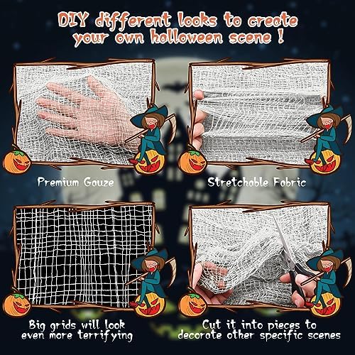 Riare 12pcs Halloween Creepy Cloths, Halloween Fabric Yard Outdoor Decor