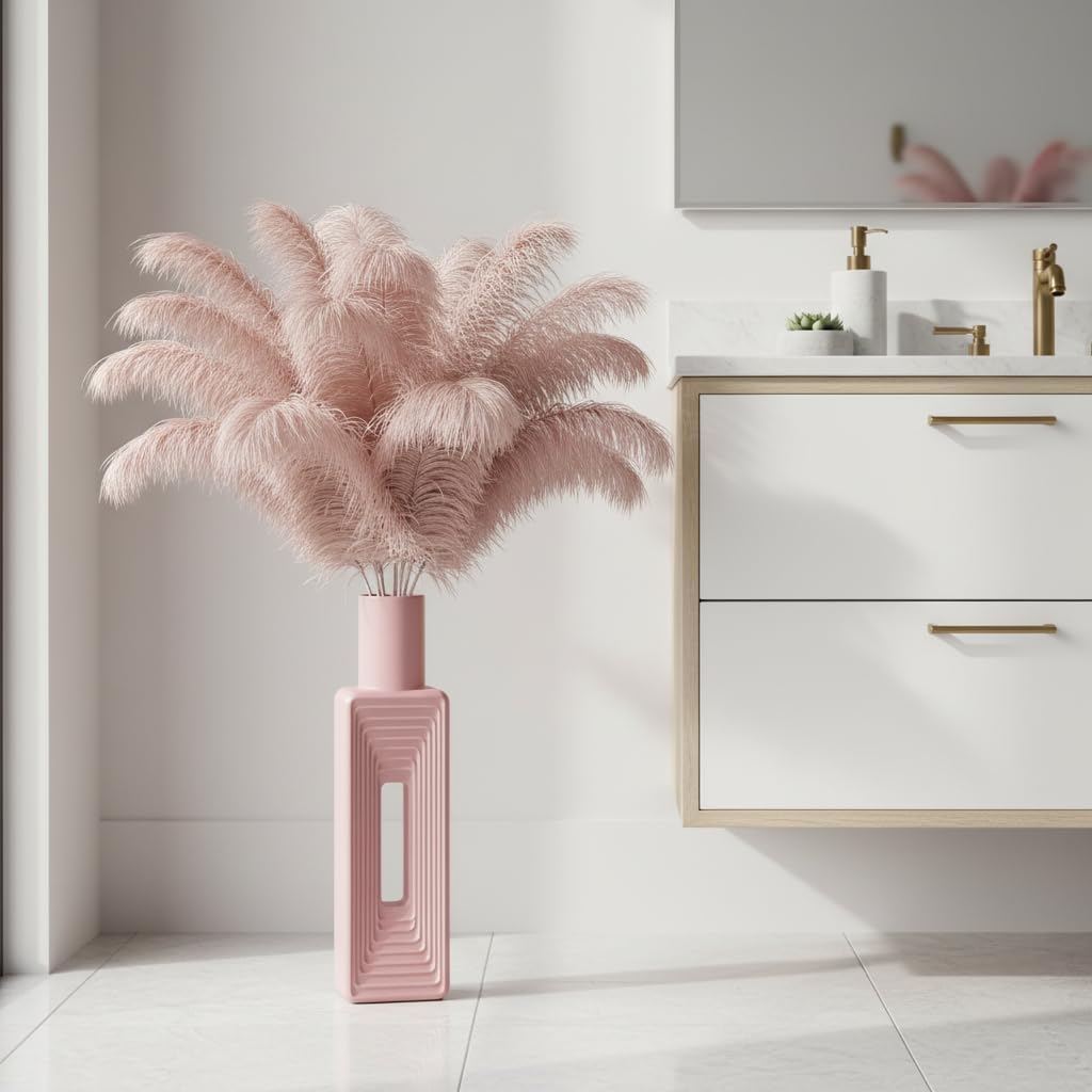 Modern Floor Vase / Pink / 23.6 In / 24 Inch