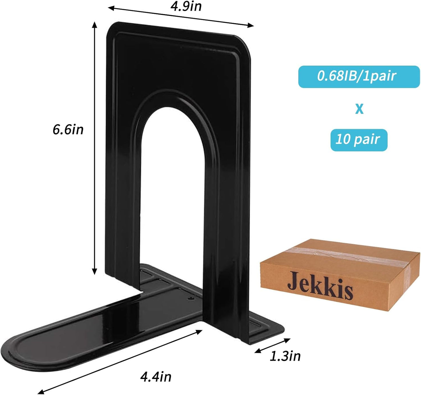 Book Ends Metal Bookends / Black / 6.6 x 5.7 x 5 / Set of 20