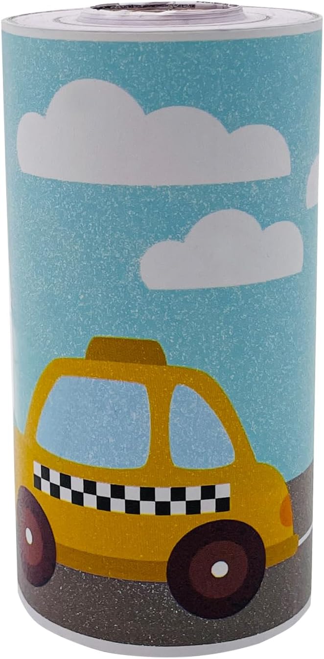 Yifely Traffic Car Wallpaper Border Self-Adhesive Wall Decor Sticker for Kids Room Nursery School
