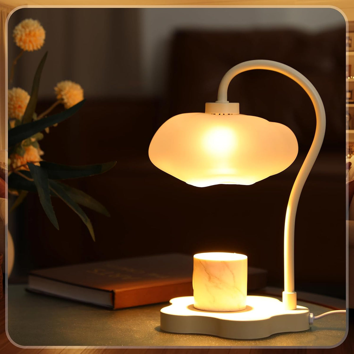 Glooglitter Cloud Candle Warmer Lamp with Timer Dimmer | Adjustable Wax Melt Warmer with Dimmer, Safe Flameless Warming