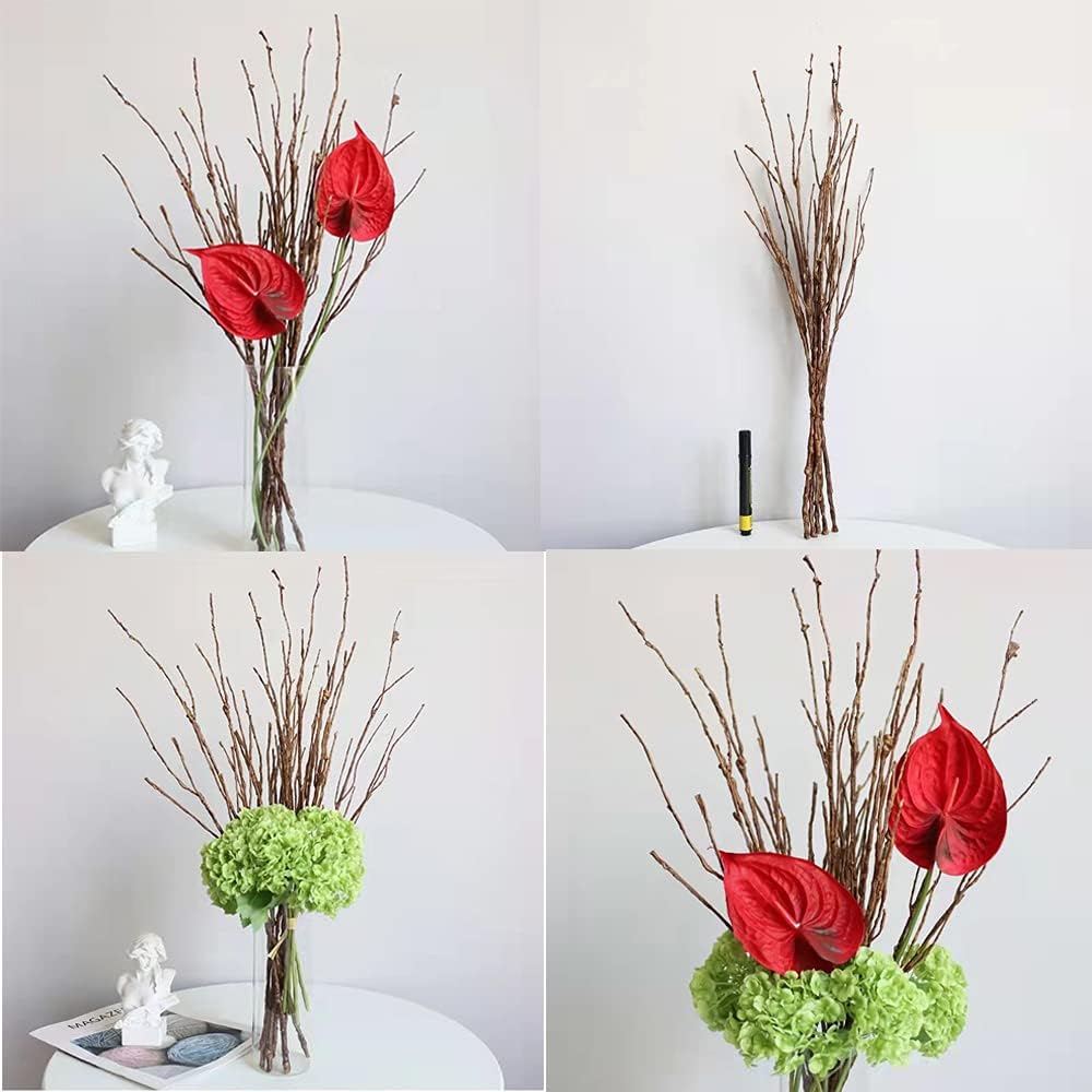Artificial Lifelike Curly Willow Branches Decorative Dried Birch Twigs Fake / 25.9 Inch / Set of 5